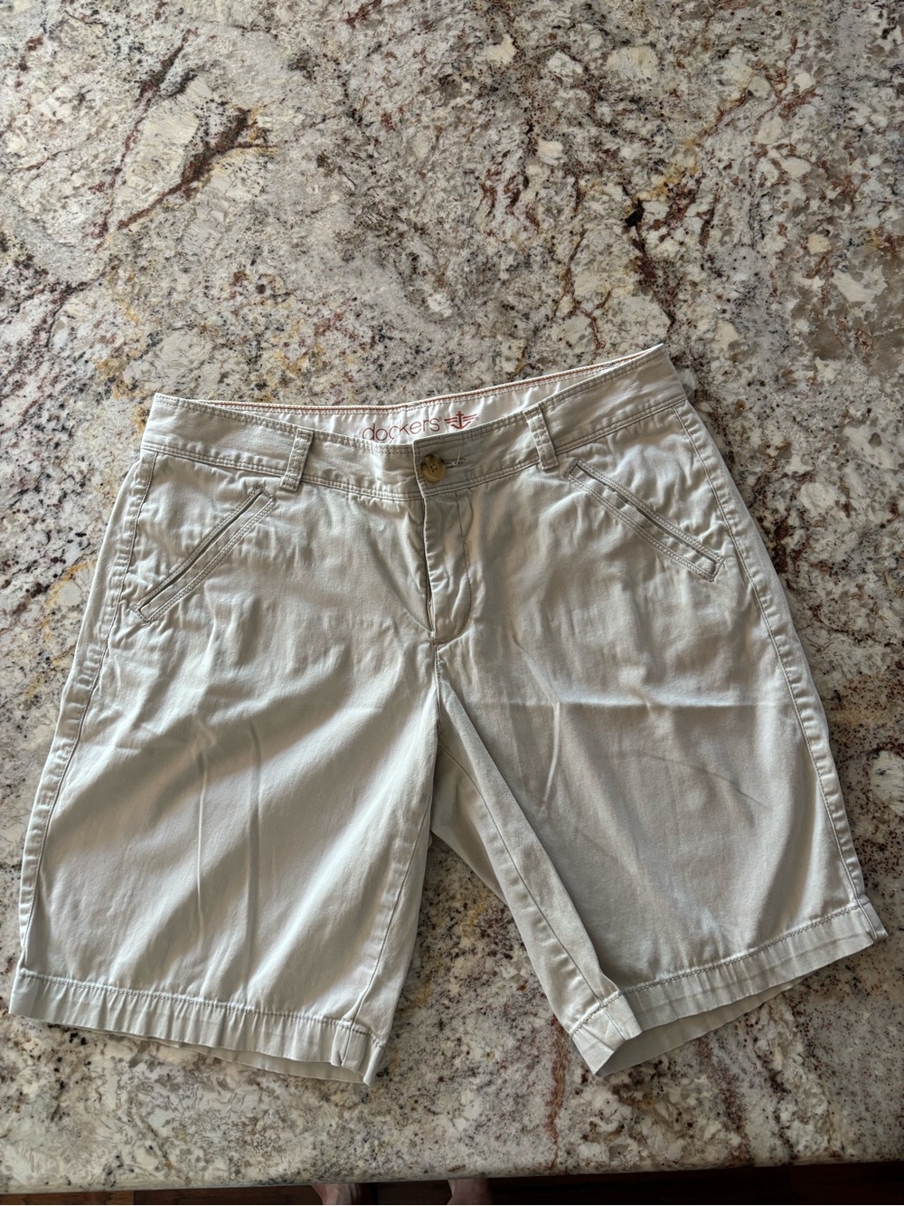 Dockers Women's Light Beige Casual Bermuda Shorts